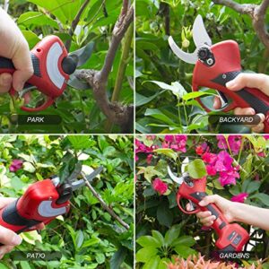 Brushless Cordless Pruning Shears, 20V Electric Pruner Battery Powered, 1 Inch Cutting Diameter, Tree Branch Pruner Garden Shears 2pcs Backup Rechargeable Battery, 3-4 Working Hours