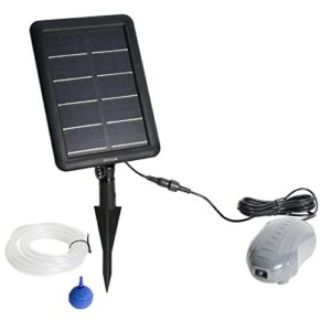 Solar Pumps FT300B Hybrid Smart Solar Air Pump. Continuous Interruption Day/Night Operation with Smart Control. 3W Solar Panel, 4.7Wh Built-in Battery, 2 L/min Max Flow. DIY Kit for garden, Fishtanks