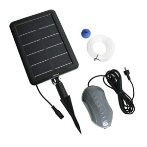 Solar Pumps FT300B Hybrid Smart Solar Air Pump. Continuous Interruption Day/Night Operation with Smart Control. 3W Solar Panel, 4.7Wh Built-in Battery, 2 L/min Max Flow. DIY Kit for garden, Fishtanks