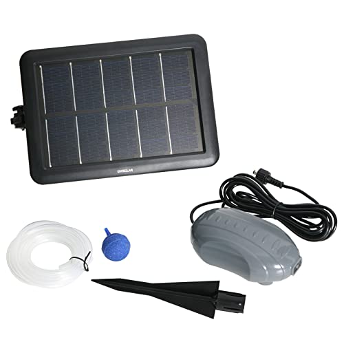 Solar Pumps FT300B Hybrid Smart Solar Air Pump. Continuous Interruption Day/Night Operation with Smart Control. 3W Solar Panel, 4.7Wh Built-in Battery, 2 L/min Max Flow. DIY Kit for garden, Fishtanks