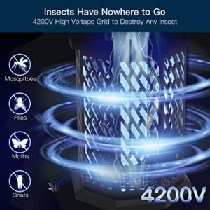 Upenjok Bug Zapper Outdoor and Indoor,18W Mosquito Zapper - 4200V High Powered Waterproof Electric Bug Zapper Mosquito Zapper - Insect Fly Trap for Home Backyard Patio