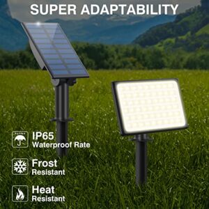 CREPOW Solar Flood Lights Outdoor Solar Landscape Spotlights , 54 LED Waterproof Separated Panel and Light Adjustable & Auto ON/Off Spot Lights for Garden, Yard, Lawn, Driveway Warm White, 2 Pack