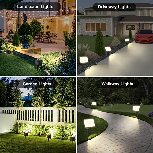 CREPOW Solar Flood Lights Outdoor Solar Landscape Spotlights , 54 LED Waterproof Separated Panel and Light Adjustable & Auto ON/Off Spot Lights for Garden, Yard, Lawn, Driveway Warm White, 2 Pack