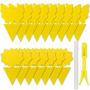 60pcs yellow sticky traps, dual-sided, for capturing insects like gnats, fruit flies, aphids