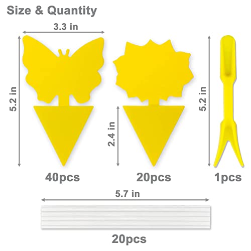 60PCS Yellow Sticky Traps, Dual-Sided, for Capturing Insects Like Gnats, Fruit Flies, Aphids