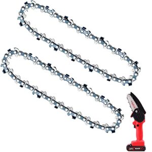 rlsoo mini chainsaw chain replacement 4 inch for cordless electric chainsaw blade 4 inch handheld chain saw pruning shears for tree branches, courtyard, household and garden (only 2*chains)