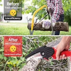 RLSOO Mini Chainsaw Chain Replacement 4 Inch for Cordless Electric Chainsaw Blade 4 Inch Handheld Chain Saw Pruning Shears for Tree Branches, Courtyard, Household and Garden (Only 2*Chains)