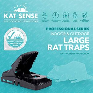 Kat Sense Large Rat Traps for House, Powerful Instant Humane Kill Snap Traps for Mice, Easy Pest Control Solutions, Pack of 6 for Indoor Outdoor Use