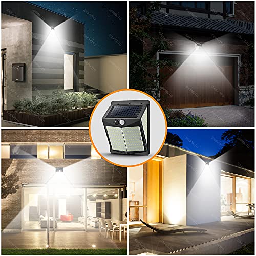 LIERONT Solar Outdoor Lights 4 Pack Motion Sensor Outdoor Light IP65 Waterproof Solar Security Light 238 LED with 3 Lighting Modes Solar Powered Light for Garden Garage