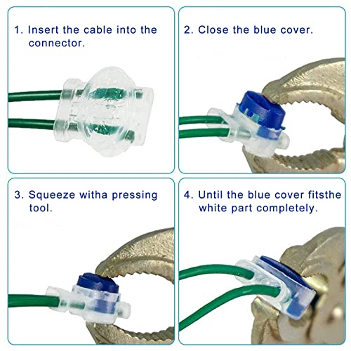 25 Pack Electrical IDC 314-BOX Pigtail 3 Wire Connectors for 22-14 AWG Cables, Robotic Lawn Mowers, Irrigation Applications