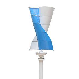 HUIZHITENGDA 10000W Vertical Axis Wind Turbine Generator, 12V 24V 48V with MPPT Controller Vertical Wind Turbine Permanent Magnet Generator for Garden Home (Blue),24v