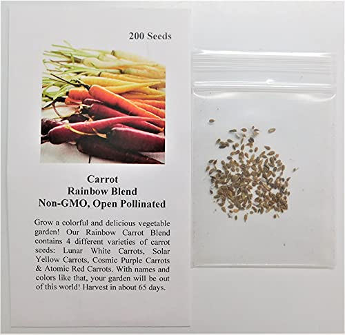 David's Garden Seeds Carrot Rainbow Blend FBA-9334 (Multi) 200 Non-GMO, Heirloom Seeds