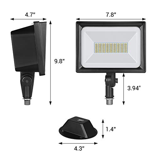 DEWENWILS 2-Pack 65W LED Flood Light Outdoor, IP65 Waterproof 6670 Lumen Super Bright(500W Halogen Equiv)Adjustable Knuckle Mount LED Security Light, 5000K Daylight for Yard, Garage, Garden, UL Listed