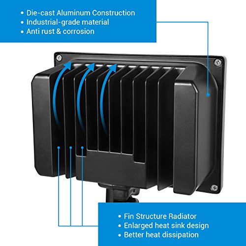 DEWENWILS 2-Pack 65W LED Flood Light Outdoor, IP65 Waterproof 6670 Lumen Super Bright(500W Halogen Equiv)Adjustable Knuckle Mount LED Security Light, 5000K Daylight for Yard, Garage, Garden, UL Listed