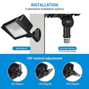 DEWENWILS 2-Pack 65W LED Flood Light Outdoor, IP65 Waterproof 6670 Lumen Super Bright(500W Halogen Equiv)Adjustable Knuckle Mount LED Security Light, 5000K Daylight for Yard, Garage, Garden, UL Listed