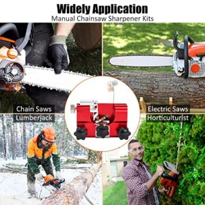 Chain Saw Blade Sharpener Kit - Fast Chainsaw Chain Sharpener with Pawl 3, Hand-Cranked Chain Saw Sharpener Tool Kits for 14"-22" Chain Saws, Electric Saws, Lumberjack, Garden Worker