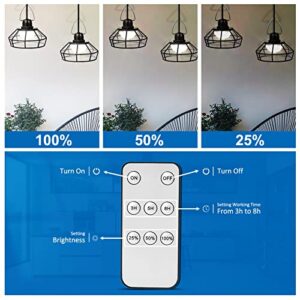 LED Solar Pendant Light Outdoor,Solar Shed Lights Indoor 6000K Daylight White Lighting,Dusk to Dawn Dimmable,Timing w/ Remote Control,IP65 Waterproof Panel Hanging Light Outdoor Garden Yard Shed…