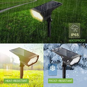 Tungray Solar Spotlights Outdoor, Warm White Solar Landscape Lights 2-in-1 Solar Powered Lights IP65 Waterproof Adjustable Wall Light for Patio Pathway Yard Garden Driveway Pool 1 Pack