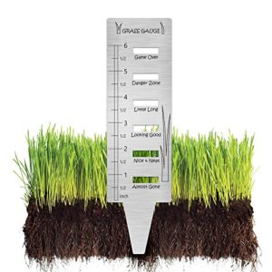 The Original Grass Gauge - Lawn Measuring Ruler Tool - Made in USA - Stainless Steel or Gag for Dads!