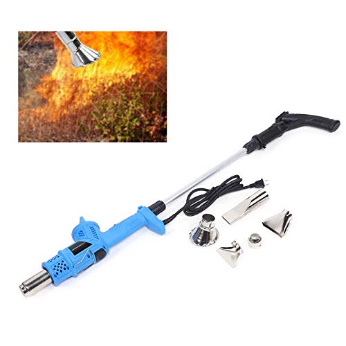 OUKANING Portable Electric Thermal Weeder 2000W Compact Weed Burner for Garden Weed Torch Maximum Temperature 650℃ 5 Nozzles