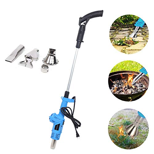 OUKANING Portable Electric Thermal Weeder 2000W Compact Weed Burner for Garden Weed Torch Maximum Temperature 650℃ 5 Nozzles