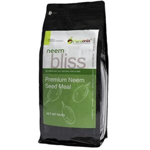 neem bliss – premium neem seed meal – all natural fertilizer for organic gardening and soil amendment – protect your garden with neem cake meal! (10 lbs)