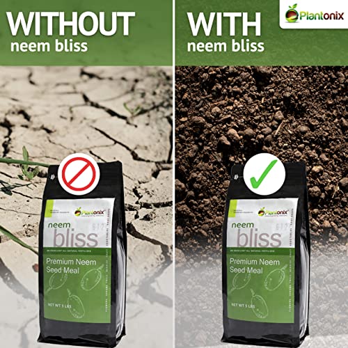 Neem Bliss - Premium Neem Seed Meal - All Natural Fertilizer for Organic Gardening and Soil Amendment - Protect Your Garden with Neem Cake Meal! (10 lbs)