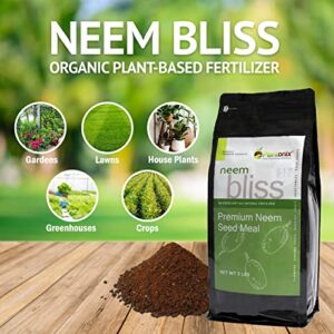 Neem Bliss - Premium Neem Seed Meal - All Natural Fertilizer for Organic Gardening and Soil Amendment - Protect Your Garden with Neem Cake Meal! (10 lbs)