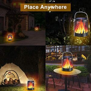 Upgraded Solar Lanterns Outdoor Hanging, YoungPower Dancing Flame Outdoor Torch Lights Solar Powered Umbrella Night Lights Dusk to Dawn Auto On/Off Landscape Lighting for Garden Camping Party, 4 Pack