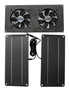 coolerguys 10w solar powered dual fan kit for small chicken coops, greenhouses, doghouses, sheds, and other enclosures