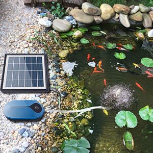 Lewisia Solar Air Pump Kit Hydroponic Pump Solar Battery with Air Hoses and Bubble Stones 3 Working Modes Pond Aerator Bubble Oxygenator 1.5W