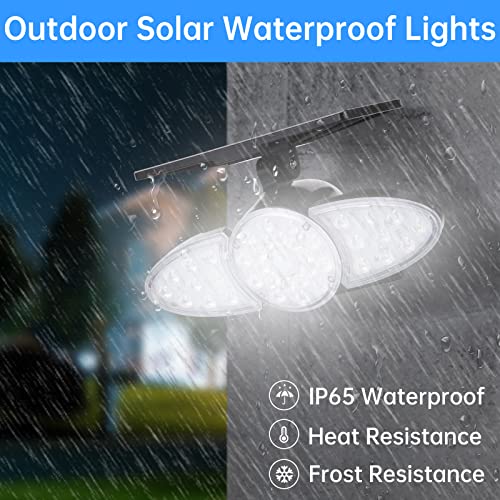 Gonengo Solar Outdoor Lights, 3 Heads Solar Motion Sensor Lights, IP65 Waterproof, 270°Wide Lighting Angle Solar Lights, Solar Flood Lights for Outdoor Wall Garden Yard(2 Pack)