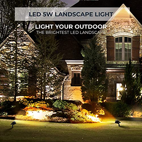 Outdoor Landscape Lights 5W LED Garden Lights IP65 Waterproof COB Spotlights with Spiked Stand for Outdoor Indoor Lawn Yard Walls Trees Flags Decorative Lamp Warm White Lights, 2 Pack