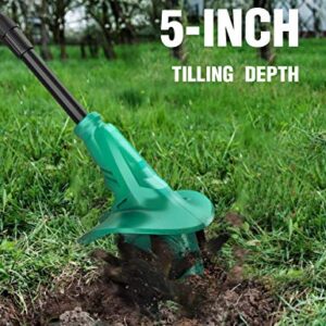 Kimo Cordless Tiller Cultivator with 24 Steel Tines, 7.8-in Wide & 5-in Depth Garden Cultivator, Electric Rototiller w/Battery Powered Tiller Rototillers for Garden,Lawn,Yard,Soil Cultivation