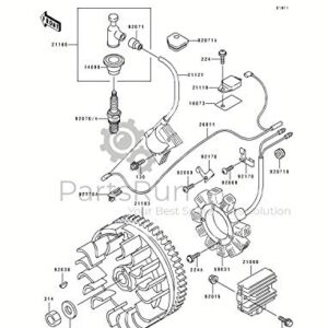 PARTSRUN ID#BM11 Single Terminal Electronic Ignition Module Universal Igniter #21119-2161#21119-2139 for Kawasaki John Deere,ZF-IG-A00345-4