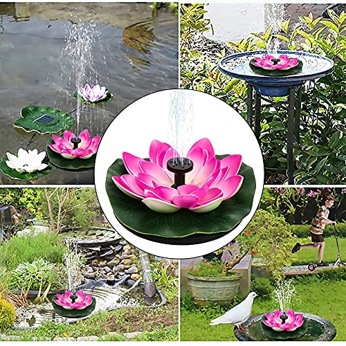 Monocrystalline Submersible Pump for Garden Patio Aquarium Outdoor Decor,Bird Bath Solar Fountain Pump,Lotus Solar Pond Pump Floating Free Standing Solar Fountain with 5 Nozzles-Lotus 16x16cm(6.3inch)