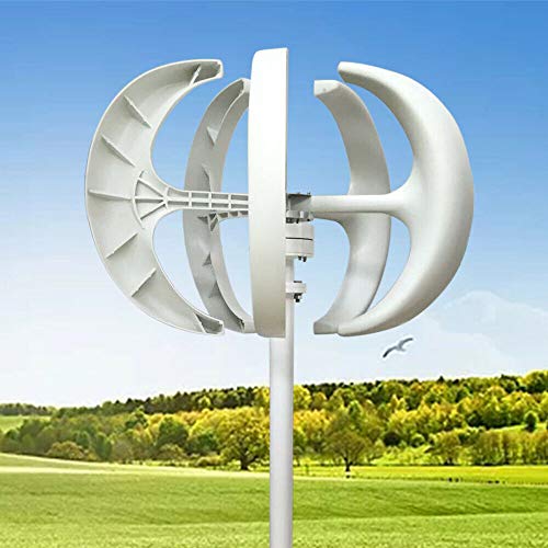 Wind Turbine 24V 600W Wind Turbine Generator White Lantern Vertical Axis Garden Boat Wind Generator 5 Leaves Wind Turbine Kit with Controller