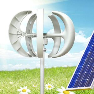 Wind Turbine 24V 600W Wind Turbine Generator White Lantern Vertical Axis Garden Boat Wind Generator 5 Leaves Wind Turbine Kit with Controller