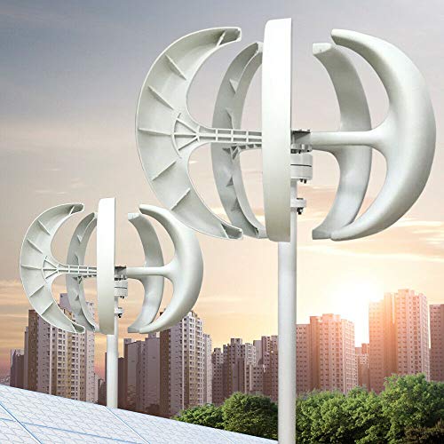 Wind Turbine 24V 600W Wind Turbine Generator White Lantern Vertical Axis Garden Boat Wind Generator 5 Leaves Wind Turbine Kit with Controller