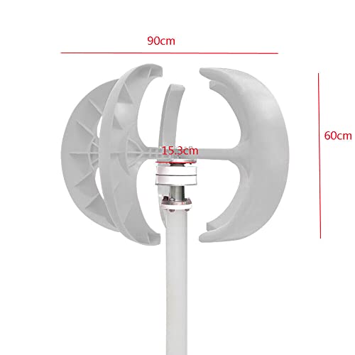 Wind Turbine 24V 600W Wind Turbine Generator White Lantern Vertical Axis Garden Boat Wind Generator 5 Leaves Wind Turbine Kit with Controller