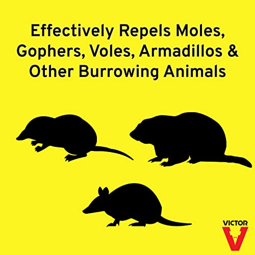 Victor M7002-2 Mole, Gopher, Vole, and Other Burrowing Animals Outdoor Repellent ,Yellow