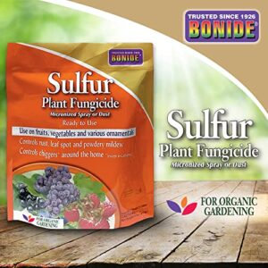 Bonide Sulfur Plant Fungicide, 4 lb. Ready-to-Use Micronized Spray or Dust for Organic Gardening, Controls Common Diseases