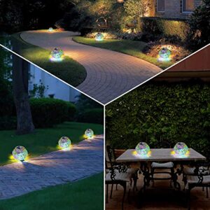 Color Changing Solar Powered Glass Ball Led Garden Lights, Rechargeable Solar Outdoor Figurine Lights, Outdoor Waterproof Solar Figurine Night Lights Solar Lantern Lights for Decorations, Ideal Gifts