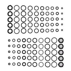 pwaccs high pressure washer o ring kit, replacement rubber ring for power washer, general for pump, coupler, adapter, hose, gun and nozzle, 100 pieces