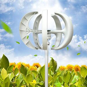 Wind Turbine 600W 24V Wind Turbine Generator White Lantern Vertical Axis Garden Boat Wind Generator 5 Leaves Wind Turbine Kit with Controller