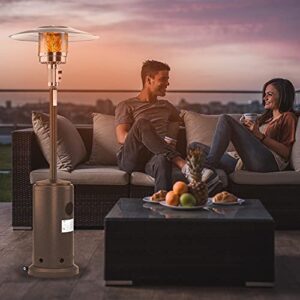 Patio Heaters Outdoor Propane Heater - Outdoor Portable Heaters with Wheels - Commercial Stainless Steel Gas Space Heaters for Garden, Patio, Outdoor, Porch and Pool