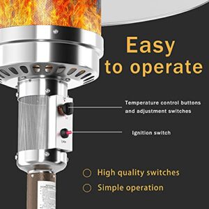 Patio Heaters Outdoor Propane Heater - Outdoor Portable Heaters with Wheels - Commercial Stainless Steel Gas Space Heaters for Garden, Patio, Outdoor, Porch and Pool