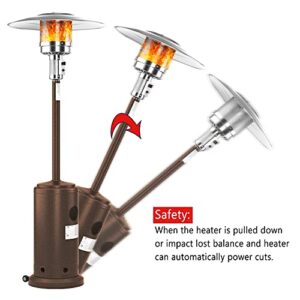 Patio Heaters Outdoor Propane Heater - Outdoor Portable Heaters with Wheels - Commercial Stainless Steel Gas Space Heaters for Garden, Patio, Outdoor, Porch and Pool