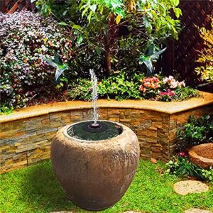 Free Standing Solar Water Fountain Floating Bird Bath Fountain with 5 Flower Shape Nozzles,Monocrystalline Solar Pond Pump for Outdoor Garden Pool,Lotus Leaf Solar Fountain Pump-Lotus 21cm(8.26inch)