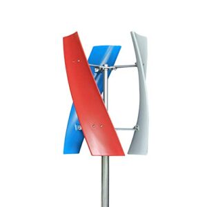 wind turbine wind generator kit, 3 blades wind turbine with controller 400w 24v dc, portable vertical helix wind power turbine generator kit wind generator windmill for home garden boat white，red，blue